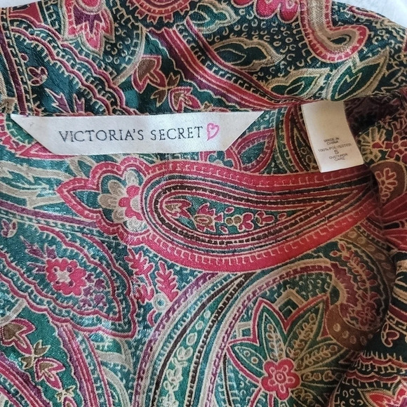 Victoria's Secret Paisley nightgown satin Sleep Shirt Size Small - Picture 5 of 11